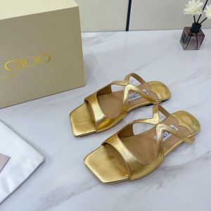 Jimmy Choo Anise Slides Women Patent Leather Gold