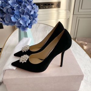 Jimmy Choo Romy Pumps Women Suede With Pearl Embellished Black