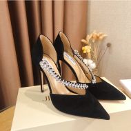 Jimmy Choo Bee 105 Pumps Women Suede With Crystal Embellishment Black