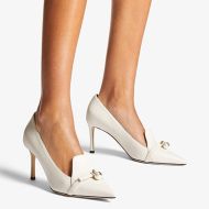 Jimmy Choo Felicitie 85 Pumps Women Nappa Leather With Pearl Embellishment White