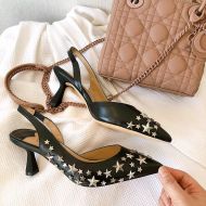 Jimmy Choo Fetto 65 Slingback Pumps Women Leather With Star Rivets Black