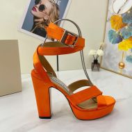 Jimmy Choo Gaia 115 Platform Sandals Women Satin Orange