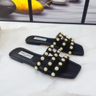 Jimmy Choo Hazal Slides Women Nappa With Pearl Studs Black