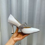 Jimmy Choo Kari 85 Pumps Women Nappa Leather With Crystal Strap White