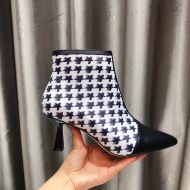 Jimmy Choo Kix Z 65 Ankle Booties Women Calf Leather And Star Houndstooth Printed Black