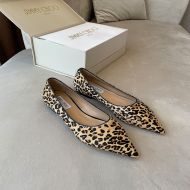 Jimmy Choo Love Flats Women Leopard Leather Brown