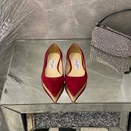 Jimmy Choo Love Flats Women Suede Red