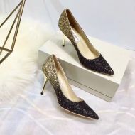 Jimmy Choo Love Pumps Women Glitter Degrade Fabric Black/Gold