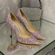 Jimmy Choo Love Pumps Women Glitter Degrade Fabric Purple