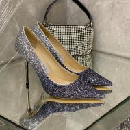 Jimmy Choo Love Pumps Women Glitter Degrade Fabric Silver/Black