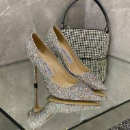 Jimmy Choo Love Pumps Women Glitter Degrade Fabric Silver/Blue