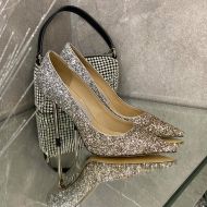 Jimmy Choo Love Pumps Women Glitter Degrade Fabric Silver/Gold