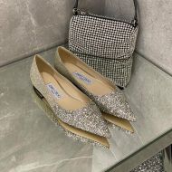 Jimmy Choo Romy Flats Women Glitter Fabric Grey/Silver