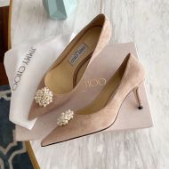 Jimmy Choo Romy Pumps Women Suede With Pearl Embellished Nude