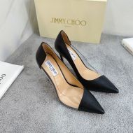 Jimmy Choo Cass 105 Pumps Women Pvc And Calf Leather With JC Emblem Black